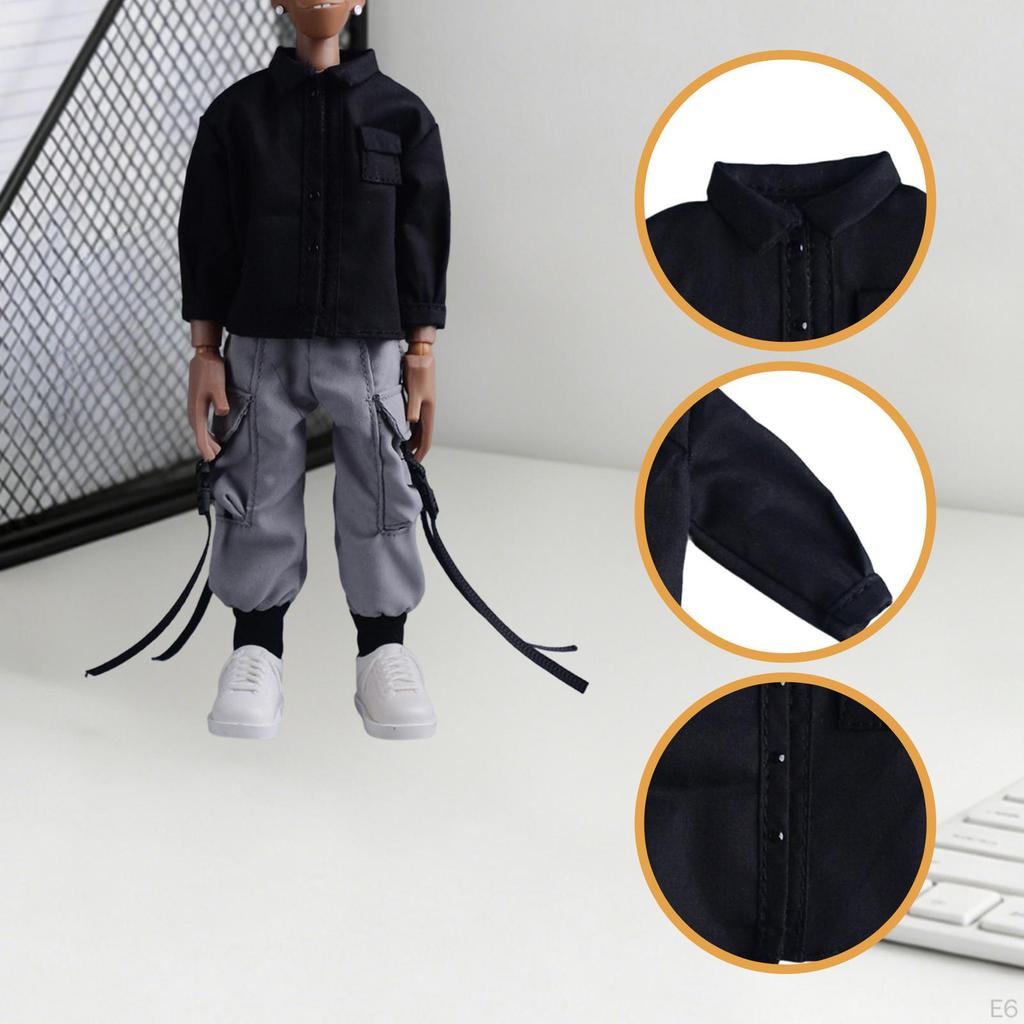 1/12 Action Figure Clothes Doll Shirt Mini Fashion Photo Prop Miniature Clothing for 6" Male
