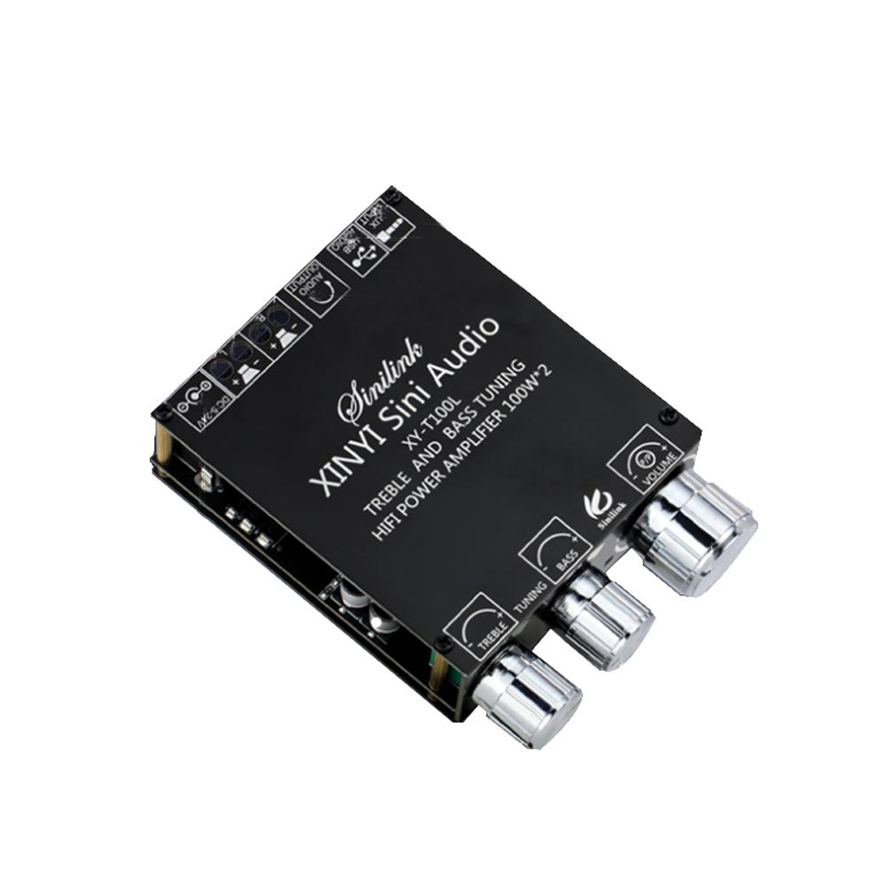 

XY-T100L Bluetooth 5.0 Stereo Digital Power Amplifier Module with Front-stage High and Low Sound Adjustment 100Wx2