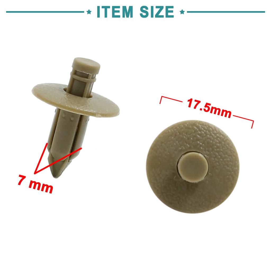 ACROPIX 20pcs Push In Car Door Trim Fender Rivet Retainer Clip Universal 7mm Hole Diameter Beige