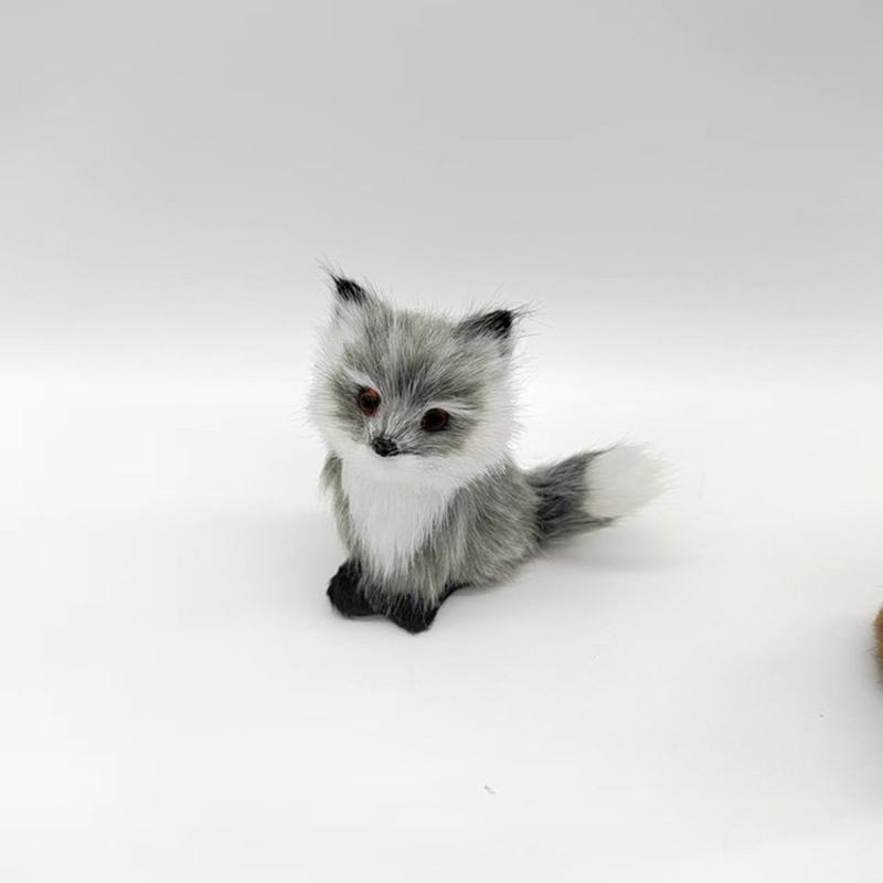 Faux Furs Foxes Ornament Lightweight Safe For Kids Room Office Party Decoration Animal Figurine Pendant