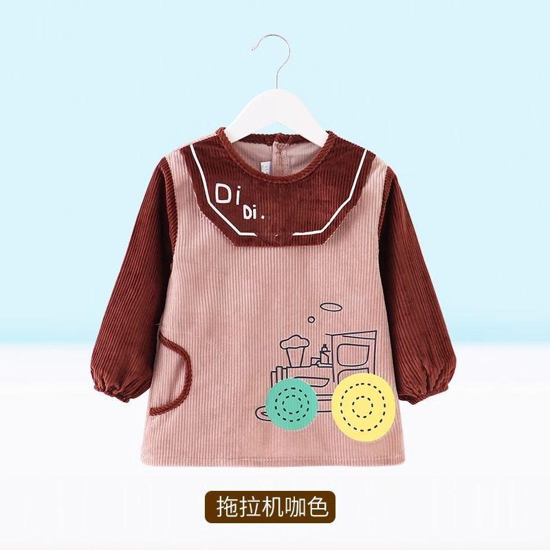 Waterproof Baby Long Sleeve Bib Apron Anti-dirty Toddler Eating Reverse Wear Smock Kids Feeding Coverall for Boys Girls Autumn Winter