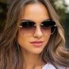 New Rimless Square Sunglasses Women's Brand Designer Fashion Sun Glasses Female Summer Travel Trend Eyewear UV400