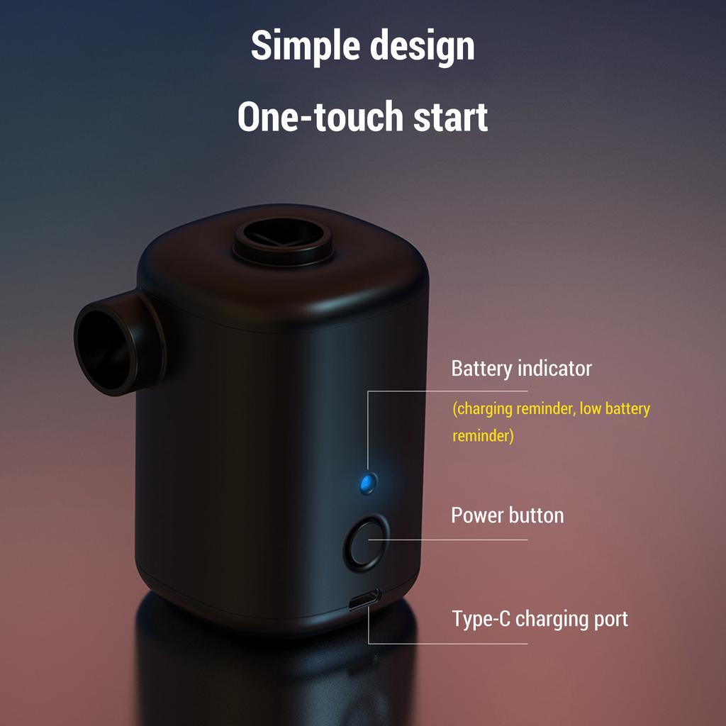 Electric Air Pump Portable Air Pump 3000mAh Battery USB Rechargeable Inflator Pump for Swimming Circle Pool Floats Air