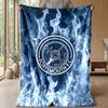 Portsmouth FC Mykt Flanell Fleecepledd Lett Koselig Varmt Kastepledd for Sofa Seng Hjemmeinnredning