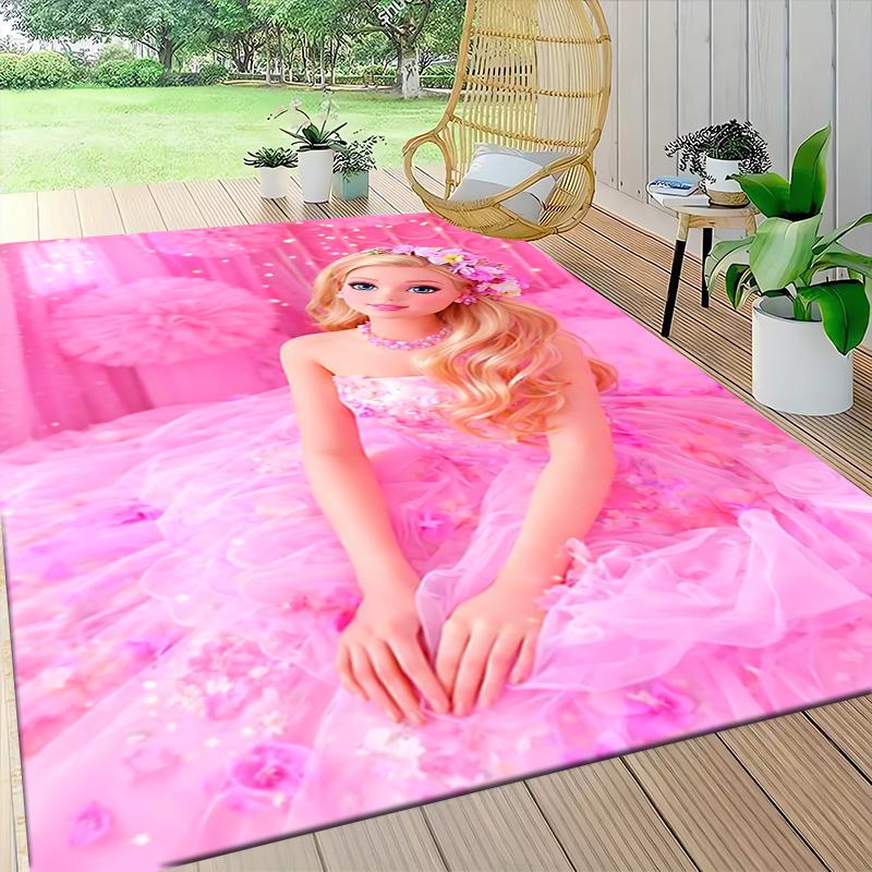 Pink Princess Fantasy Carpet Rug Soft Washable Antislip Home Living Room Sofa Mats Personalized Christmas Rug