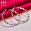 925 Sterling Silber 50mm gedrehte Seil Piercing Ohrringe Geschenk Party Mode Hochzeit Schmuck