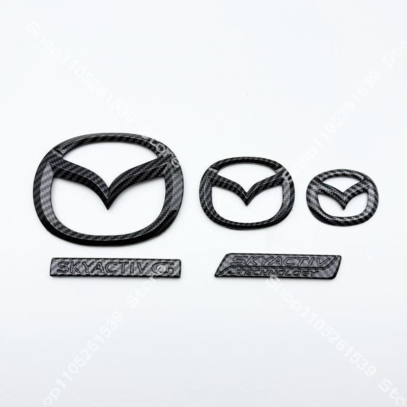 AAGH1 Mazda MX5 Miata ND Front Rear Black Car Logo Emblem Badge For MX-5 Miata ND NC Carbon 2016 2017 2018 2019 2020 2021 2022 2023
