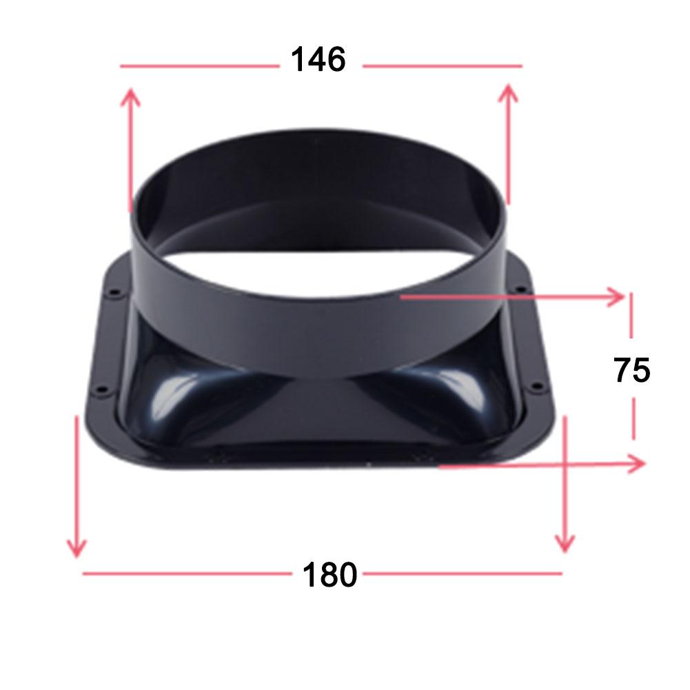 100-200MM ABS Veggflenskobling Ventilasjonsrør Luftkanalforkobling Eksosrørforbindelse Luftsystem Ventilasjonsuttak Skjøt