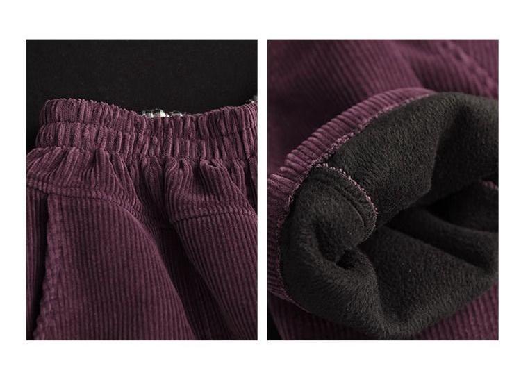 Women's Patchwork Chenille Harem Pants - Autumn/Winter 2024, Thickened Velvet for Warmth, Versatile Casual Slim Fit.