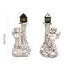 Roman Colum Child Sculpture Lamp Outdoor Garden Resin Statue for Yard Decors