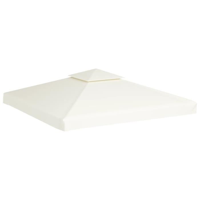 VidaXL Recouvrement de remplacement d'auvent 310 g/m² 3x3m Blanc crème