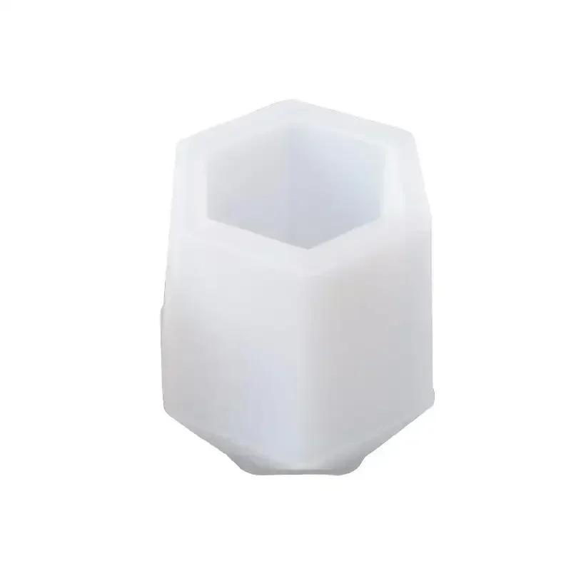 

1Pcs Handmade Molds Hexagon Vases Silicone Molds DIY Plaster Concrete Pen Holder Planter Mould Home Decor Ornament Creative Gift