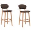 Bar Stools Set of 2 Brown Fabric