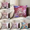 Anime Puella Magi Madoka Magica Pillow Case Anti-dustmite Pillowcase Invisible Zipper Silky Short Plush Sofa Cushion Cover