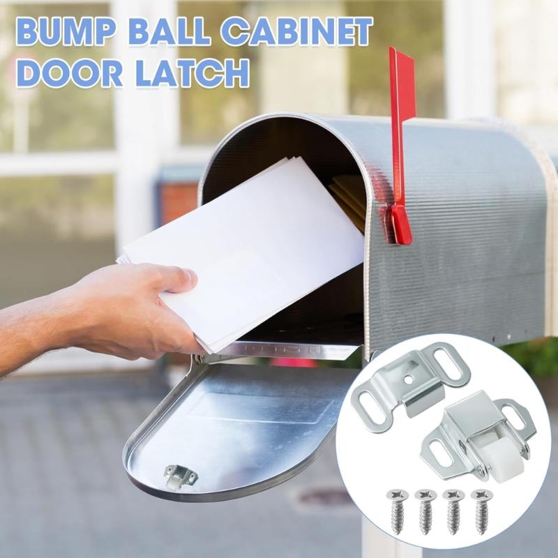 20Pcs Quiet Roller Latches Zincs Alloys Mailbox Replacement Roller Catches Latches for Mailbox Door Cabinet Closing Closures