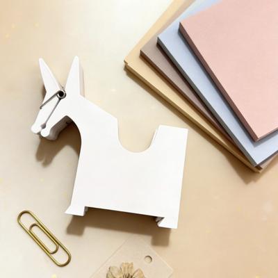 Yousheng Horse Memo Pad Dispenser Desktop Plastic Standing Horse Note Pad Clip Multi-Purpose Business Card Box for School Office Home