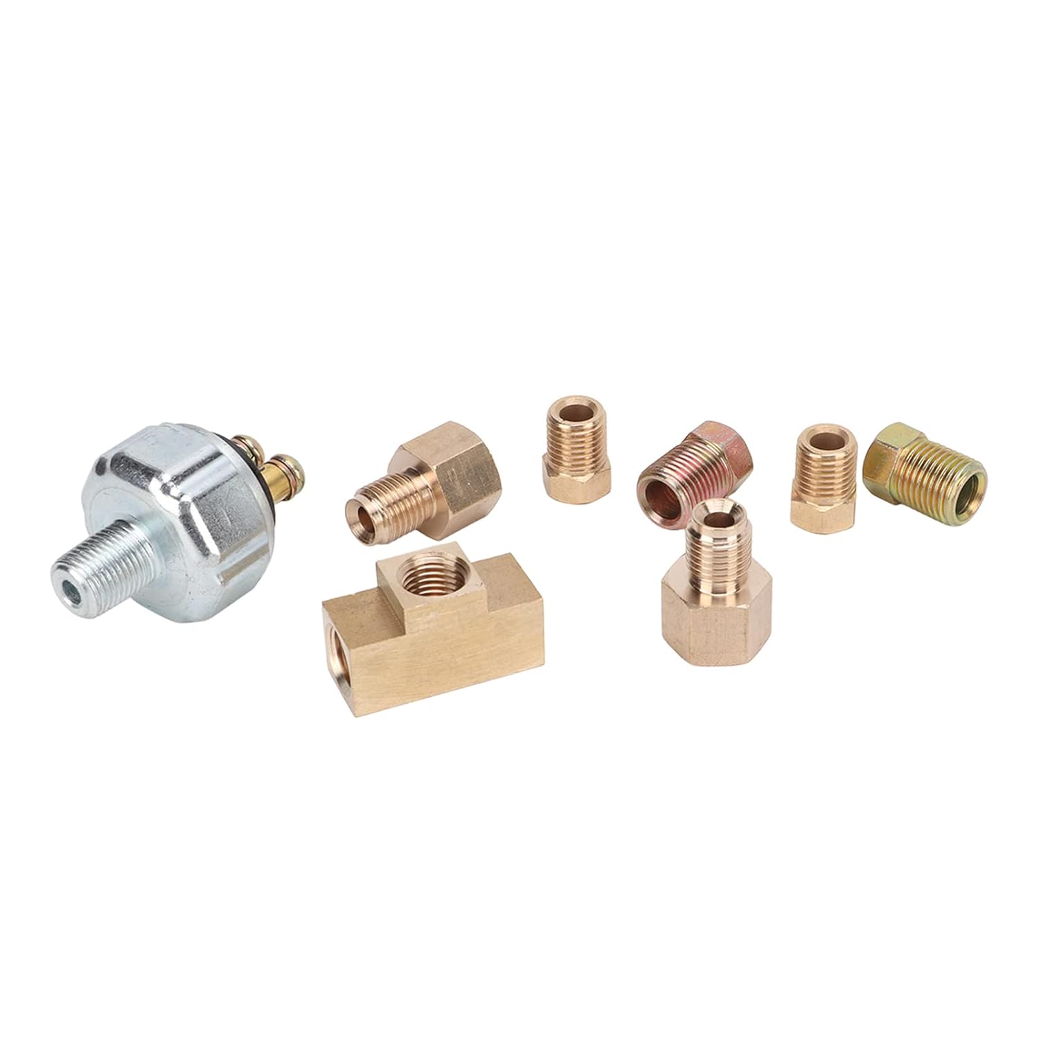 

Hydraulic Brake Light Switch Kit, Abs + Metal Car General Brake Modificationn Straight Brake Connector Adapter, for 3/16 or 1/4 Inch Lines