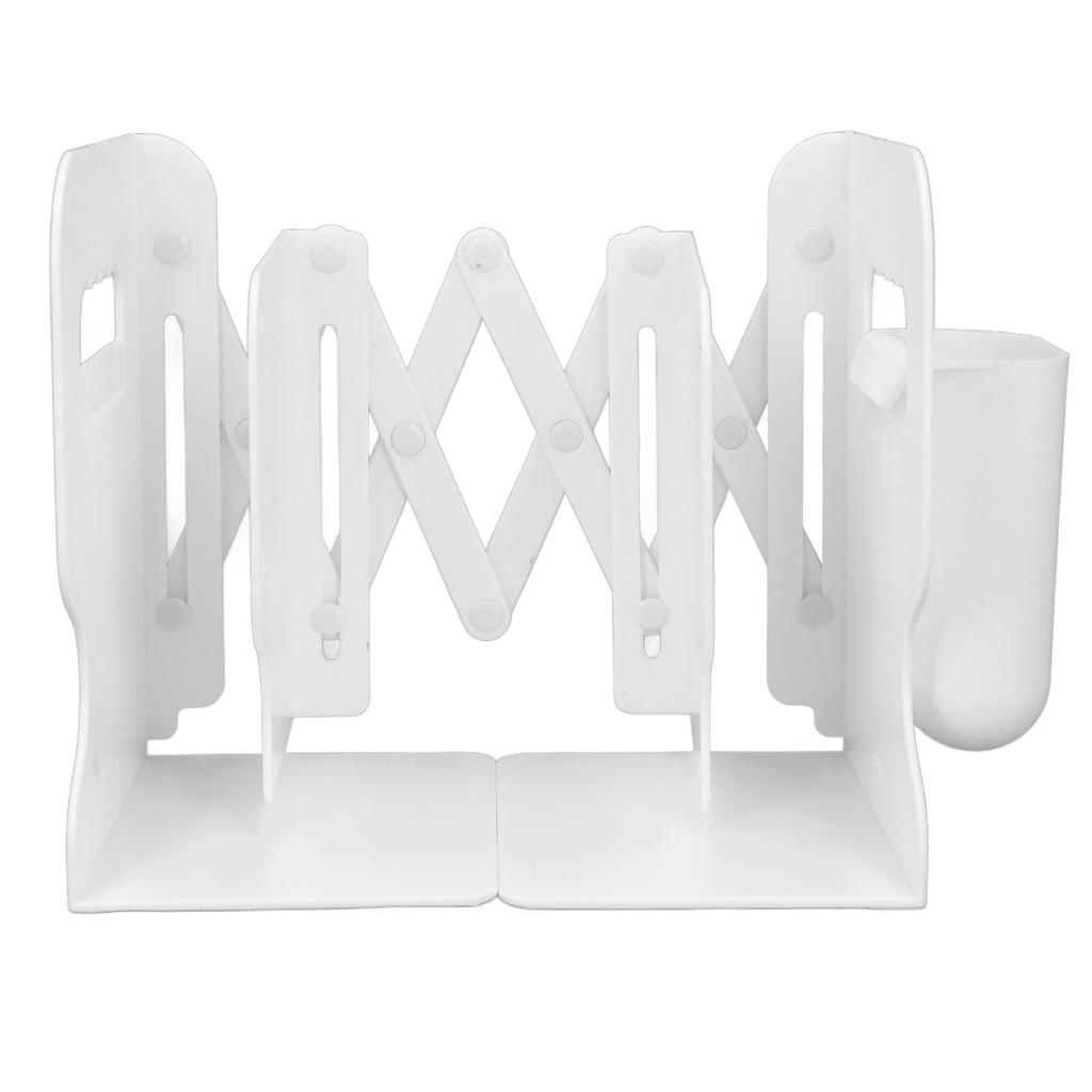 Extendable Bookend Non Skid PP Hvy Duty Decorative   Book Shelf Holder for Desk with Detachable Pen Holder