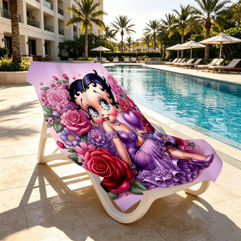 Doll Print Beach Towel Design, Soft, Lightweight. for Home Bathroom, Spa, Pool, Yoga, Surfing, Camping, Gift for Family, Friend