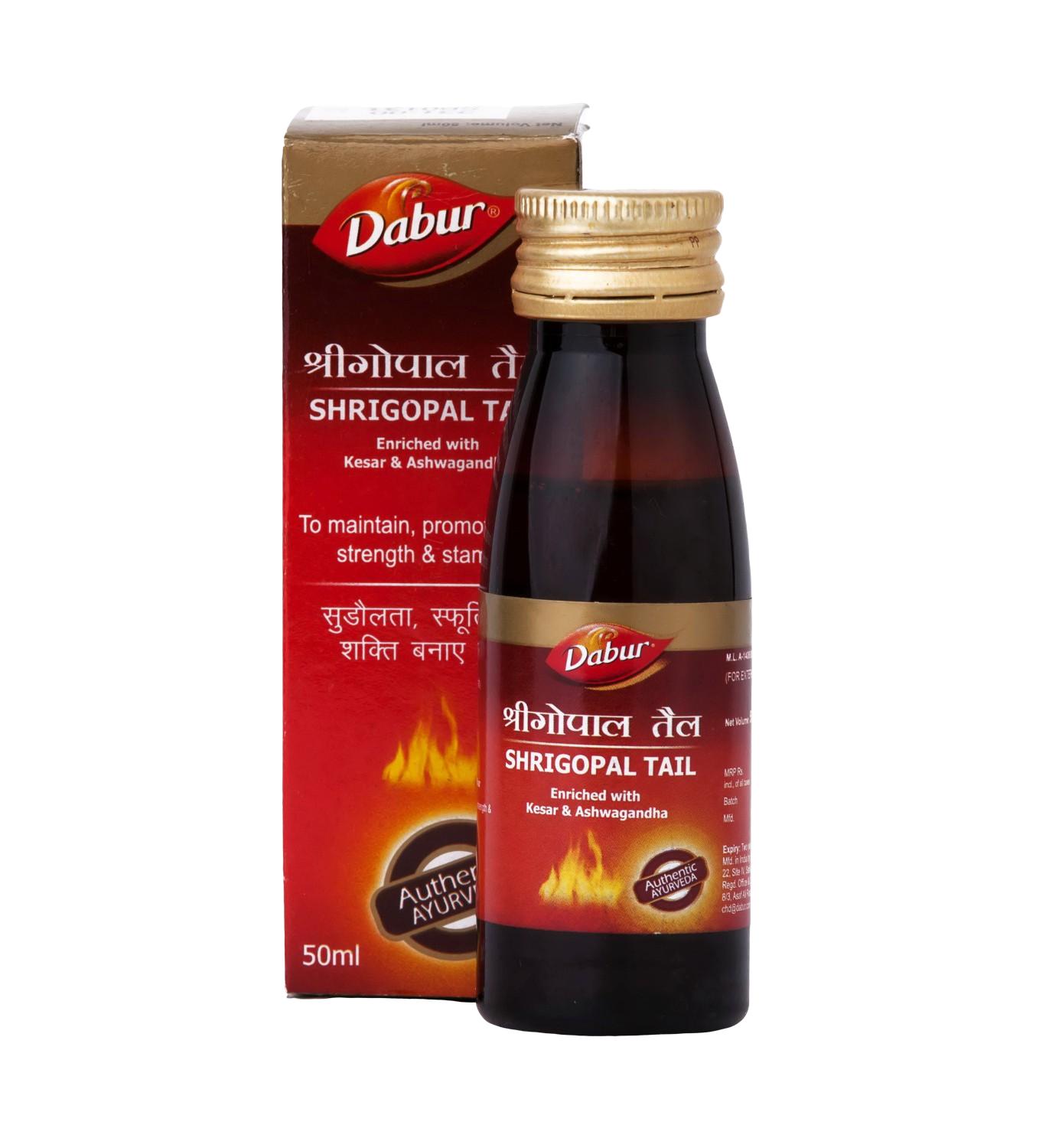 РњР°СЃР»Рѕ РЁСЂРёРіРѕРїР°Р» РўРµР№Р» (50 РјР»), Shrigopal Tail,  Dabur