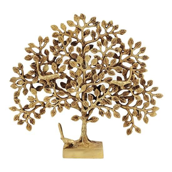 Reines Messing Kalpavriksha Baum Schauobjekt Vogel Lebensbäume Heimdeko Geschenk für Glück Vastu und Fengshui Beste Wohnzimmer Tischdekoration