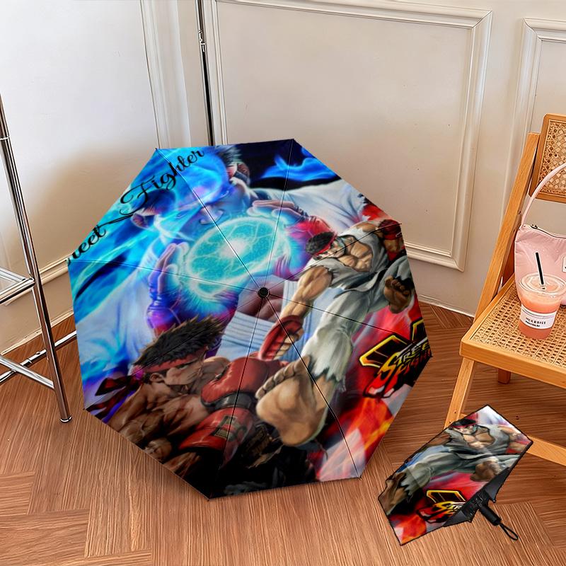 Street Fighter Ii Characters Automatic Umbrella - Suitable Travel Portable Umbrella Outdoor sun shading umbrella Suitable For All Seasons