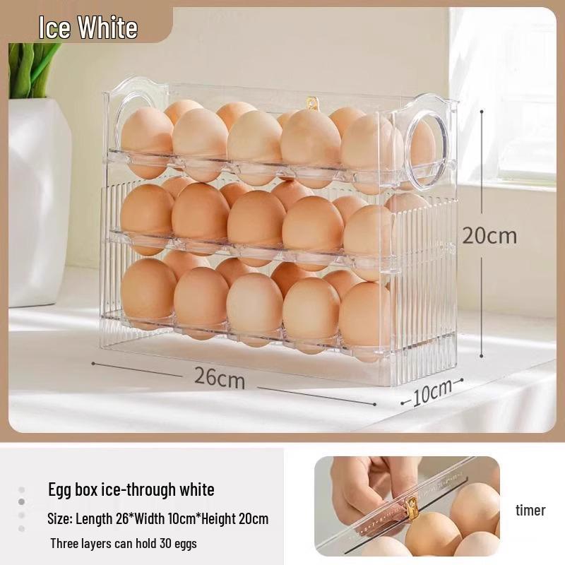 

Автоматический контейнер для хранения яиц с откидной крышкой для холодильника - Органайзер для сохранения свежести с боковым открыванием