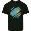Torn Kazakhstan Flag Kazakh Day Football Kids T-Shirt Childrens