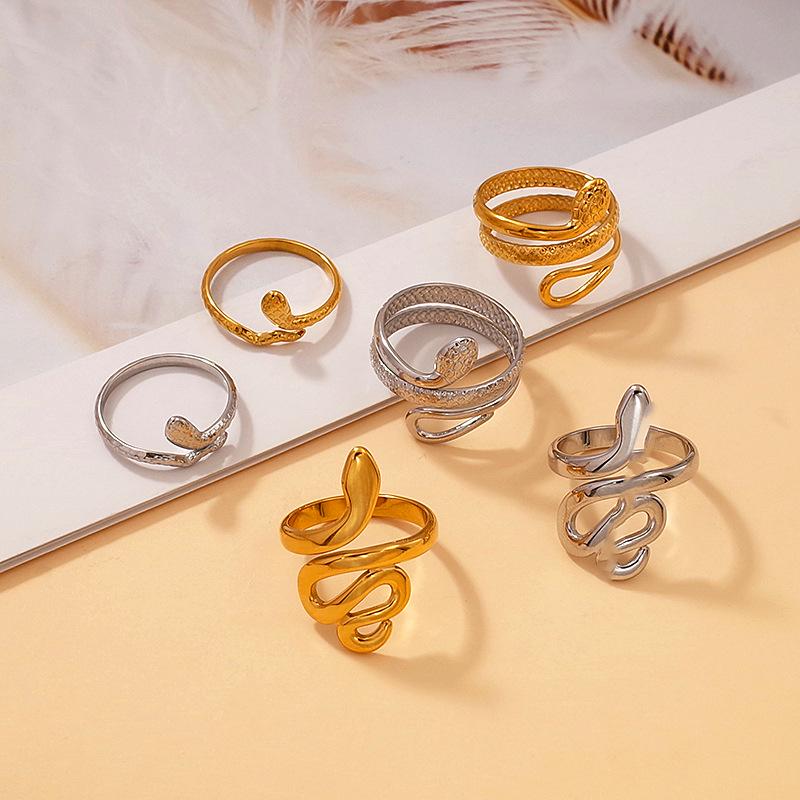 Versatile High-End Snake-Shaped Stainless Steel Finger Ring