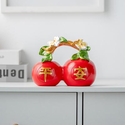 1pc Resin Apple Ornaments Ensuring Safety Feng Shui Ornaments Car Mounted Ornaments Living Room Home Decoration Chinese Style