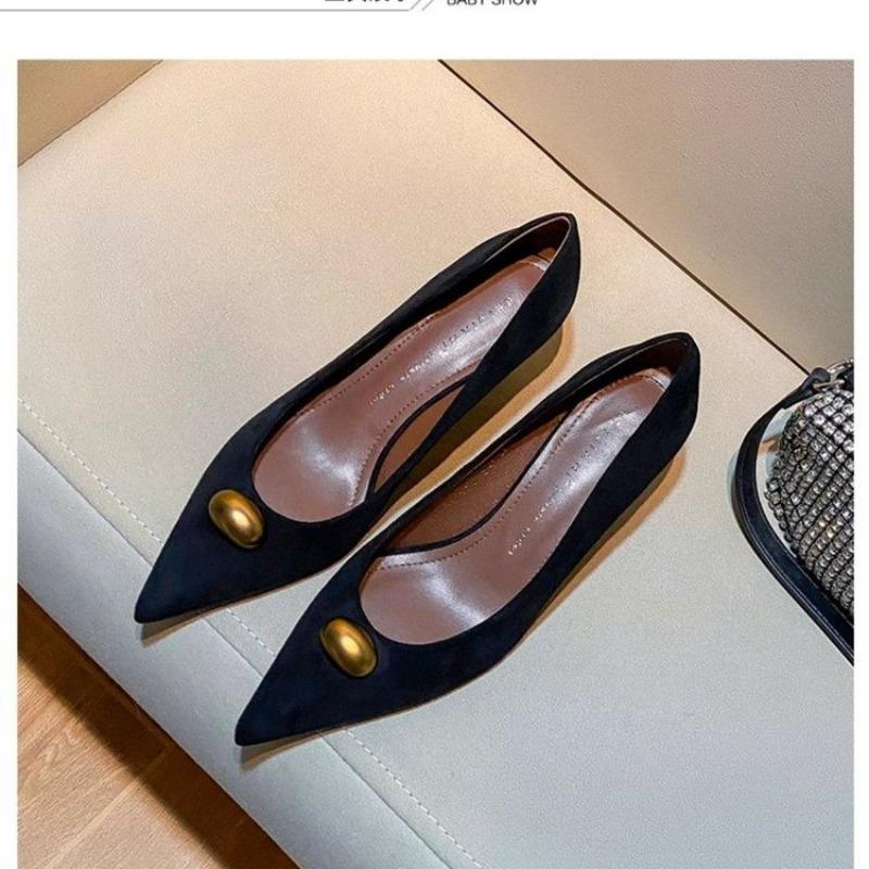Fashion Pointed Toe Wedge Heel High Heels Women's 2025 New Temperament Shallow Mouth Fashion Single Shoes