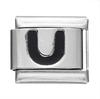 Fashion Black 26 English Letters Italian Charm Links Fit 9mm Stainless Steel Bracelet Making Women Men Jewelry Accessories