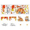 Autumn Window Decal, 4-Sheet PVC Static-Cling Decoration Set with Be Thankful and Hello Autumn Lettering for Window and Glass Door