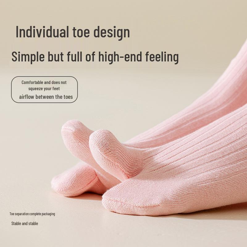 Women's Split Toe Over Knee Slimming Socks - Spring Autumn Cotton Two Toe Long Socks