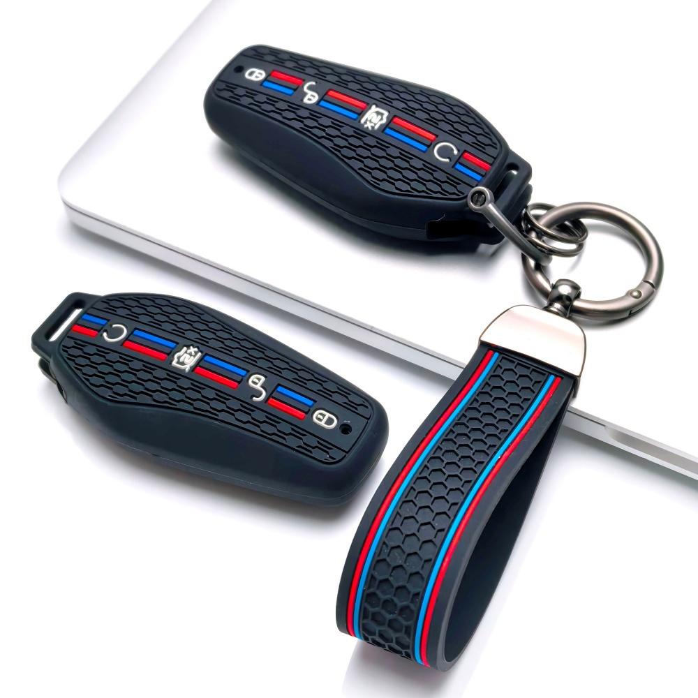 Silicone Car Key Cover Case Compatible with BYD Atto 3 Tang DM-i Han EV Song Plus EV Seal, Fits BYD Atto Tang DM-i Han EV Song Plus Seal Dolphin