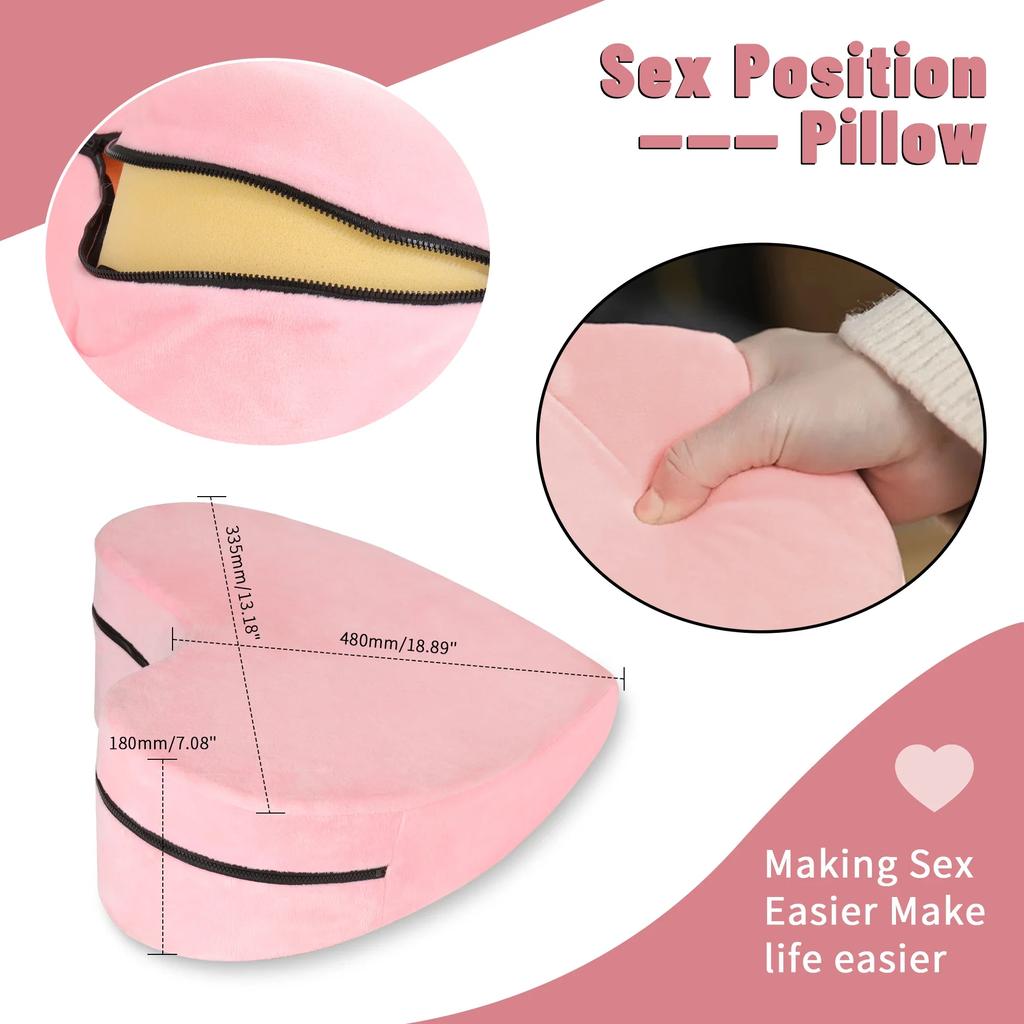 Back Support Wedge sex Pillow for Sleeping Sit Up Pillows for Bed Angled Bed Pillow, Triangle Pillow for Back and Legs Support