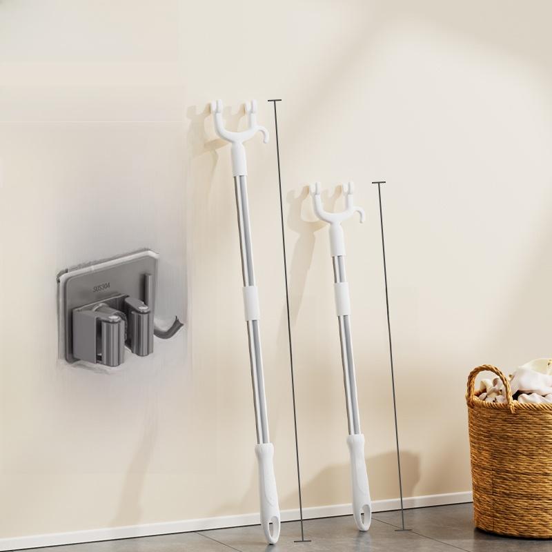 Retractable Clothes Drng Rod Single Prong Clothes Hanger Storage Organizer for Home Dormi Stainl Steel PP Material