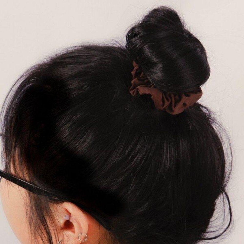 

Mno маленькая тонкая трехполосная матовая резинка для волос двойная коса простая губка набор повязок для волос резинка для волос пухлая black