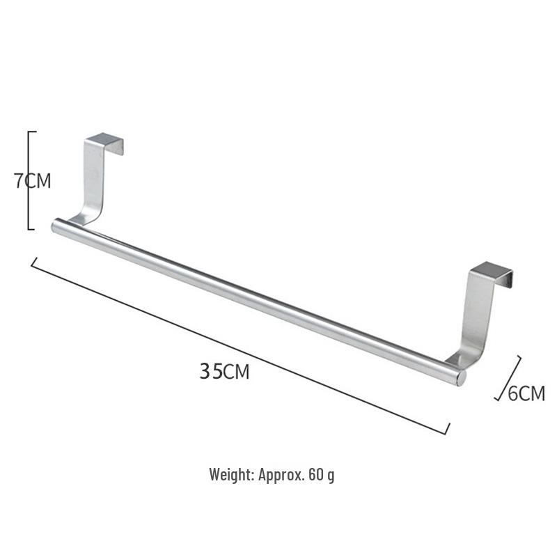Stainless Steel Single-Pole Towel Rack - Kitchen Cabinet Door Hanger