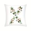 Plant Flowers Alphabet Printed Cushion Cover Spring Home Seat Decorative Pillowcase  Square Polyester Letters Pillow Cover