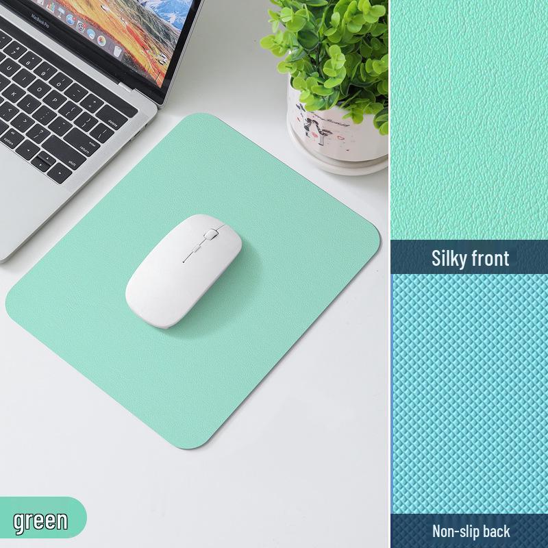 Solid Color Non-Slip Leather Mouse Pad for Girls – Small Desk Mat for Laptops & Office