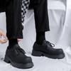 Fashion 2024 Japan Korean Streetwear Fashion Casual Square Toe Boots Shoes Male Black Punk Gothic Outdoor Leather Motorcycle Boots Shoe