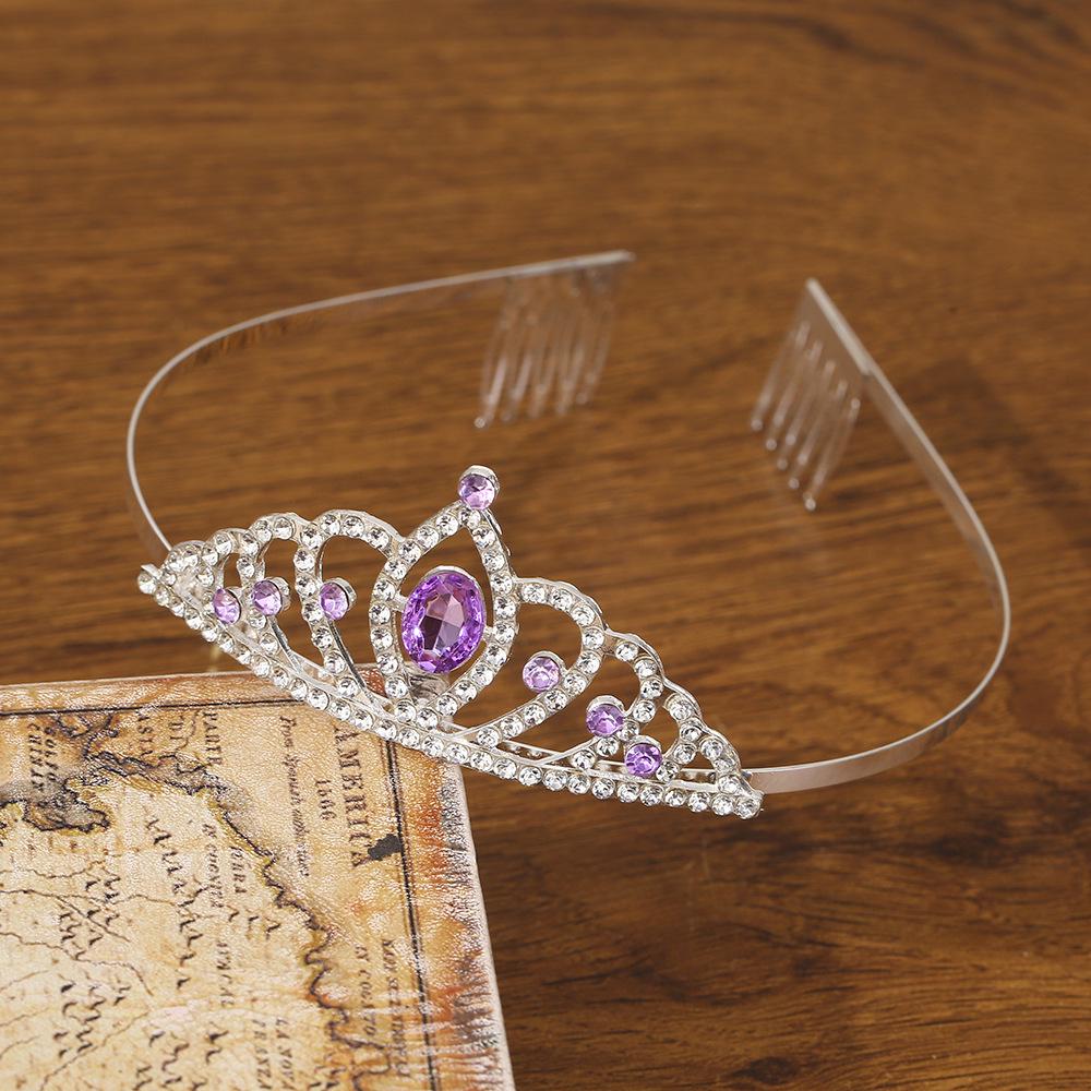 Silver Child's Diamond Headband Comb Tiara for Crown Dance Performance
