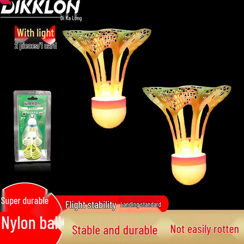 

Di Ka Long Windproof Luminous Nylon Badminton Shuttlecock - Durable, Stable, and Ideal for Outdoor Training