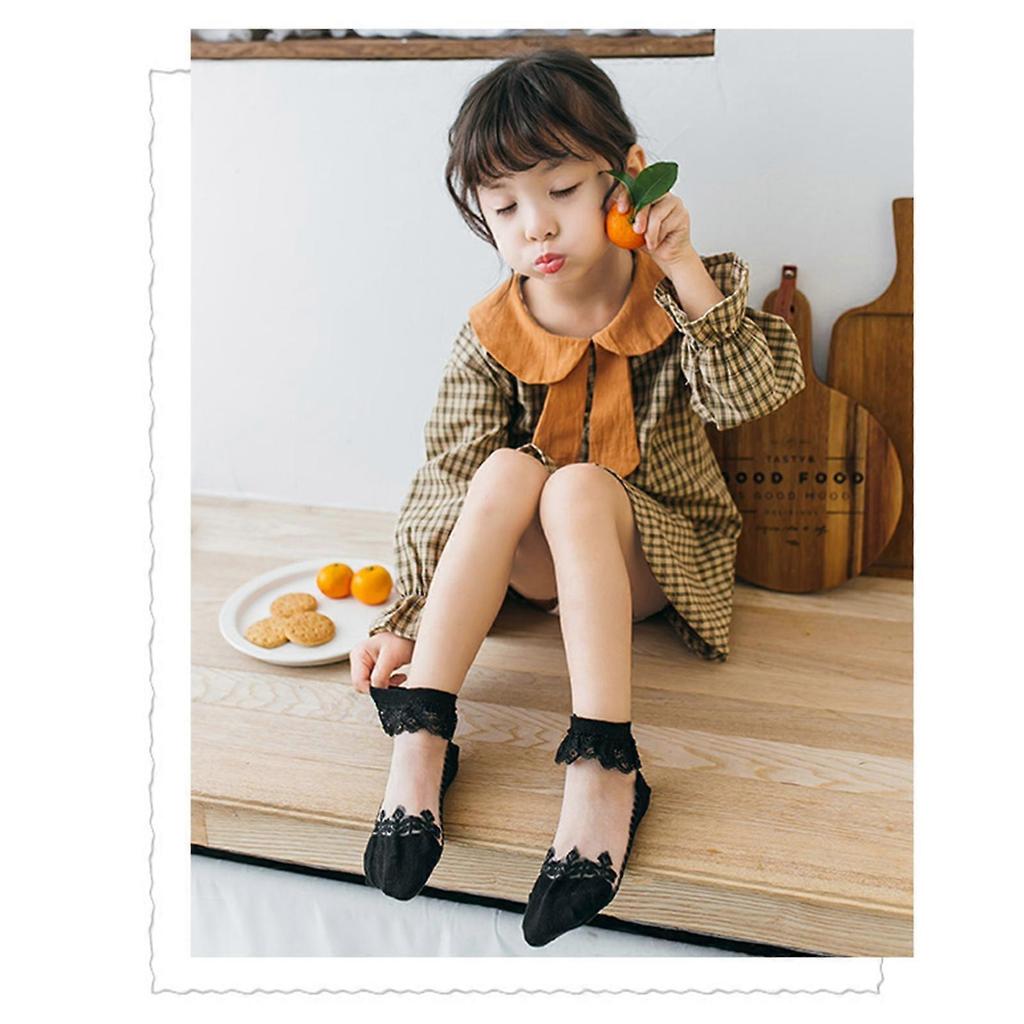 Baby Girl Socks Lace Stockings Summer Short Socks Non-Slip Kids Spring Socks Infant Breathable See Through Vintage Socks S-XL