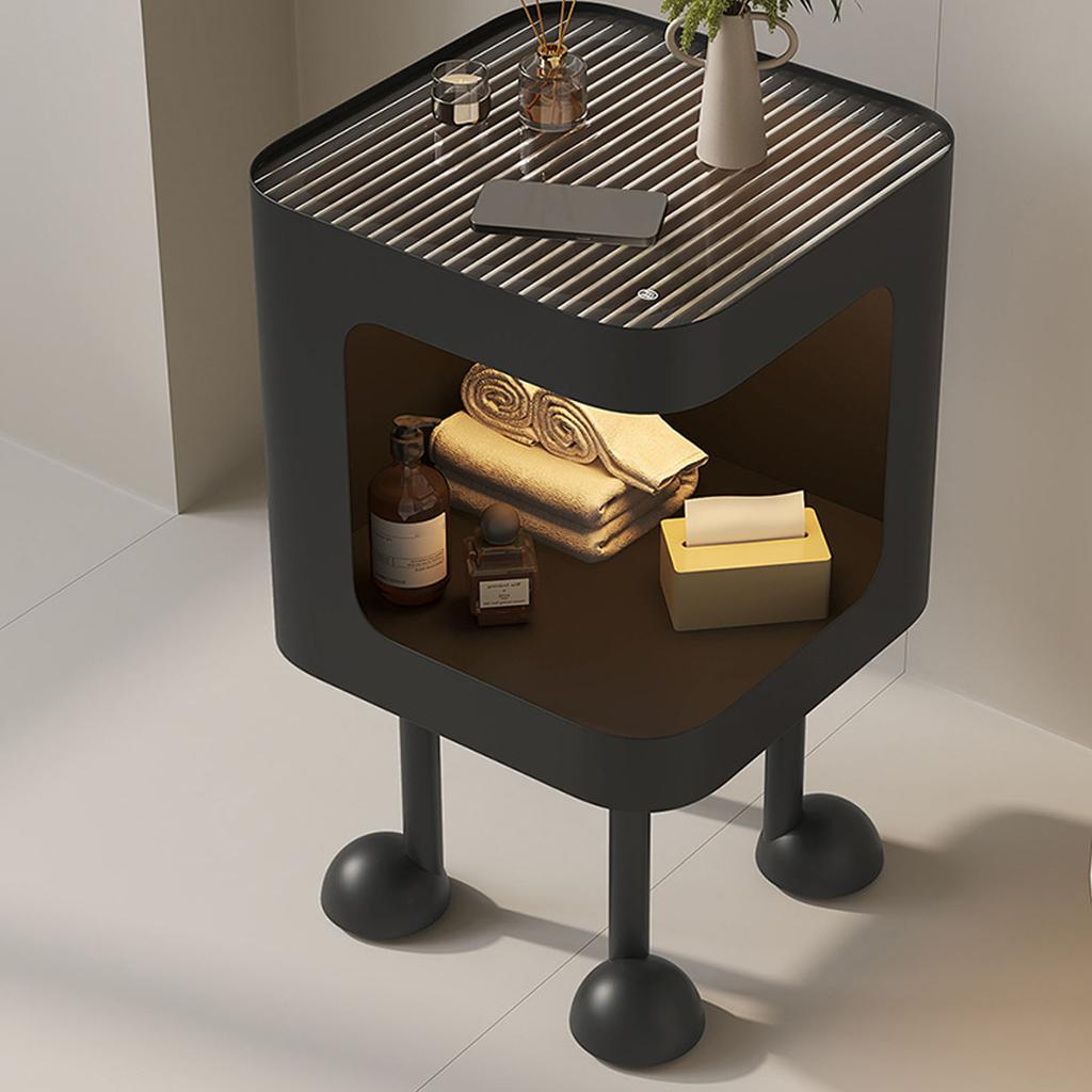 Nightstand 30x30x50cm Minimalist Modern Compact Bedside Table Corner Table with Open Compartment for Bedroom Living