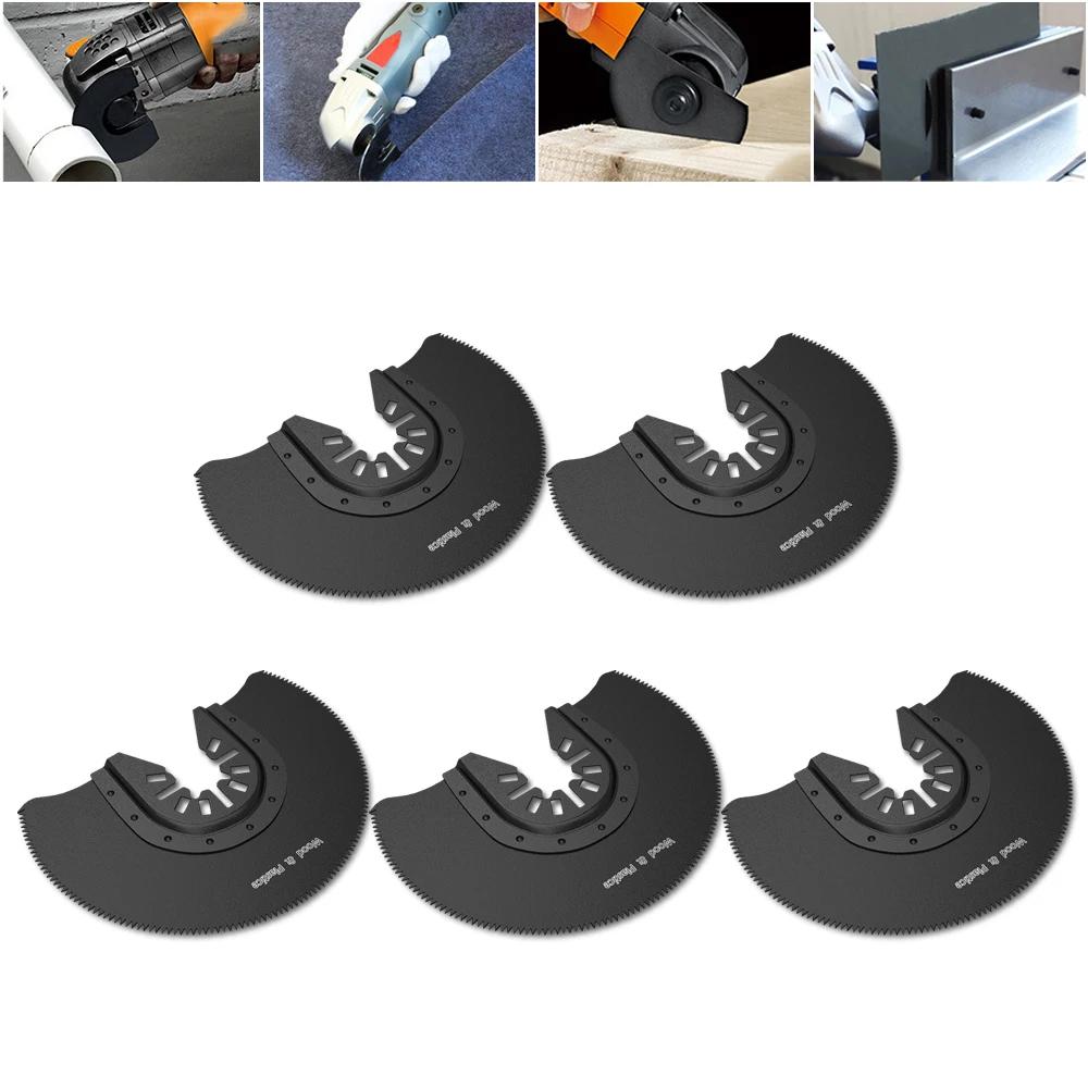 5PCS Semi Circular Oscillating Saw Blades for Cutting Wood Plastic Soft Metal 88mm Oscillating Multitool Quick Release Saw Blade