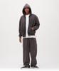 AVIREX Acid Wash Zip Up Hoodie Men's M 410 Charcoal 783-6131001