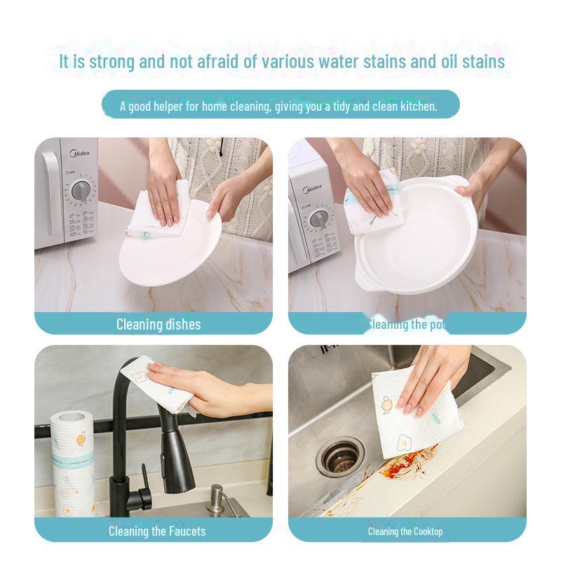 Disposable Kitchen Rags - Thick, Absorbent, Oil-Resistant for Cleaning & Dishwashing