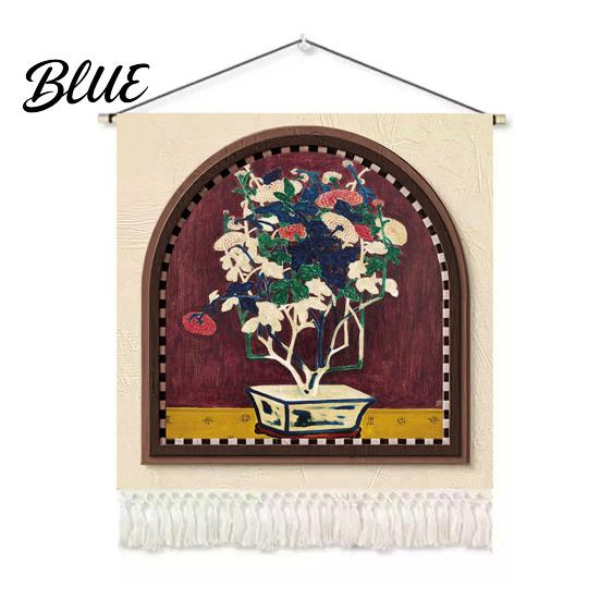 Fabric Wall Tapestry Easy Install Living Room French Vintage Maillard Tapestry Decor Retro Hanging